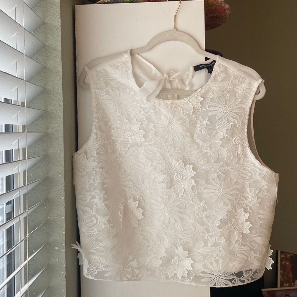 White flower sheer blouse